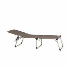 Gartenliege >Alu-XXL< in silber, taupe - 209x86x69 (BxHxT)