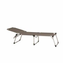 Gartenliege >Alu-XXL< in silber, taupe - 209x86x69 (BxHxT)
