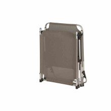 Gartenliege >Alu-XXL< in silber, taupe - 209x86x69 (BxHxT)