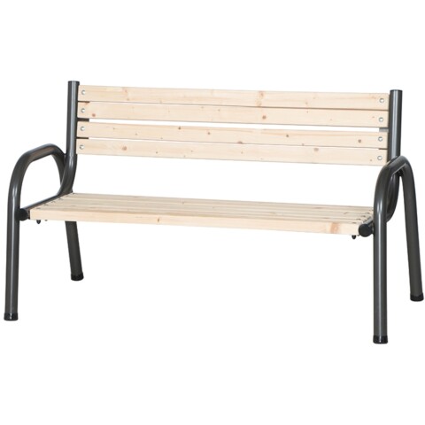 Gartenbank >Park< in anthrazit, narur - 150x86x74 (BxHxT)