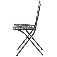 Gartenstuhl >Prato< in matt schwarz, mehrfarbig - 49,5x88,5x39 (BxHxT)