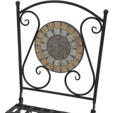 Gartenstuhl >Prato< in matt schwarz, mehrfarbig - 49,5x88,5x39 (BxHxT)