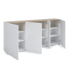 Sideboard >Tango< in weiss hochglanz - 203x92x40cm (BxHxT)