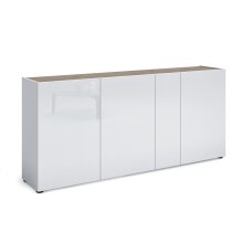 Sideboard >Tango< in weiss hochglanz - 203x92x40cm (BxHxT)