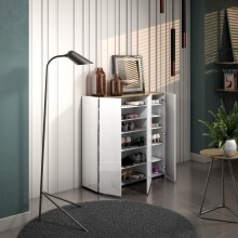 Schuhkommode >Tango< in weiss hochglanz - 116x115x35cm (BxHxT)