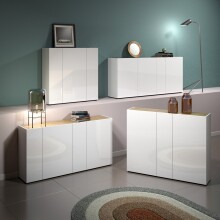 Schuhkommode >Tango< in weiss hochglanz - 116x115x35cm (BxHxT)