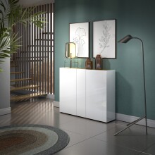 Schuhkommode >Tango< in weiss hochglanz - 145x115x35cm (BxHxT)