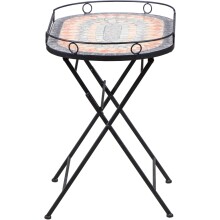 Gartentisch >Prato< in matt schwarz, mehrfarbig - 41x60x67,5 (BxHxT)