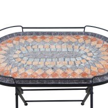 Gartentisch >Prato< in matt schwarz, mehrfarbig - 41x60x67,5 (BxHxT)