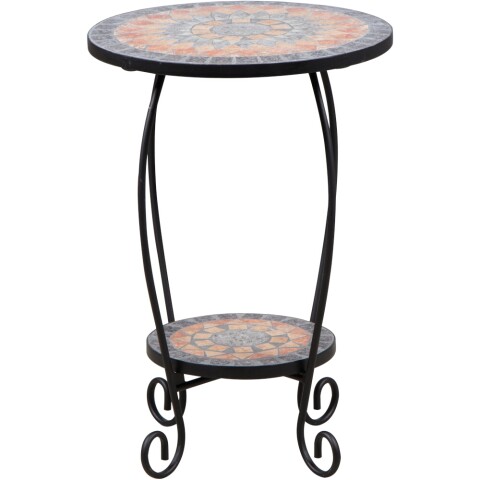 Blumentisch >Prato< in matt schwarz, mehrfarbig - 41x59x41 (BxHxT)