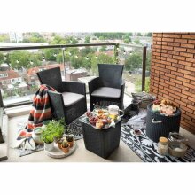 Gartenlounge-Set >Iowa< (3-teilig) in graphit, grau - 70x65x80 (BxHxT)