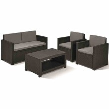 Gartenlounge-Set >Monaco< (4-teilig) in graphit, grau - 39x53x115 (BxHxT)