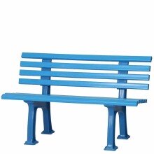 Gartenbank >Ibiza< in hellblau, Kunststoff - 54x74x120cm (BxHxT)