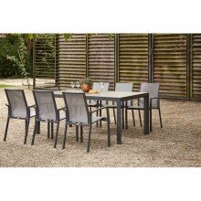 Gartentisch >Silva< in matt anthrazit, washed grey - 220x74x100 (BxHxT)