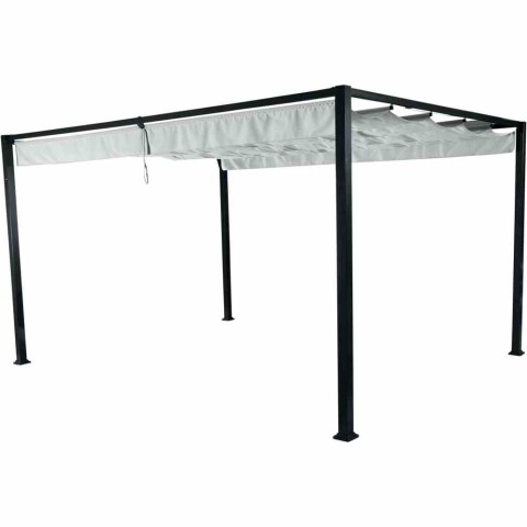 Pavillon >Sky< in anthrazit, Aluminium, Stahl, Polyester - 400x223x300cm (BxHxT)