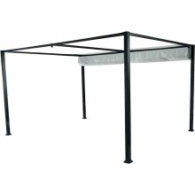 Pavillon >Sky< in anthrazit, Aluminium, Stahl, Polyester - 400x223x300cm (BxHxT)