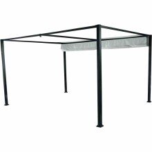 Pavillon >Sky< in anthrazit, Aluminium, Stahl, Polyester - 400x223x300cm (BxHxT)