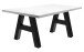 Esstisch >Big System< in schwarzstahl / weiß matt lack - 180x75x90cm (BxHxT)