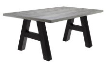 Esstisch >Big System< in schwarzstahl / beton - 200x75x100cm (BxHxT)