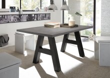 Esstisch >Big System< in schwarzstahl / graphit -...