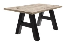 Esstisch >Big System< in schwarzstahl / sandeiche - 140x75x90cm (BxHxT)