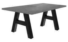 Esstisch >Big System< in schwarzstahl / graphit - 180x75x90cm (BxHxT)
