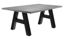 Esstisch >Big System< in schwarzstahl / beton - 180x75x90cm (BxHxT)