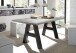 Esstisch >Big System< in schwarzstahl / beton - 180x75x90cm (BxHxT)