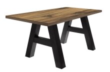 Esstisch >Big System< in schwarzstahl / plankeneiche - 140x75x70cm (BxHxT)
