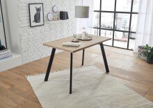 Esstisch >Big System< in schwarz matt / asteiche - 140x75x70cm (BxHxT)