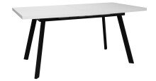Esstisch >Big System< ausziehbar bis 190cm, schwarz matt / weiß matt - 140/190x77x90cm (B/H/T)