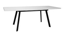 Esstisch >Big System< ausziehbar bis 190cm, schwarz matt / weiß matt - 140/190x77x90cm (B/H/T)