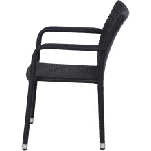 Gartenstuhl >Minas< in schwarz - 60x83x56 (BxHxT)