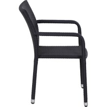 Gartenstuhl >Minas< in schwarz - 60x83x56 (BxHxT)