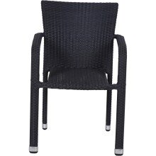 Gartenstuhl >Minas< in schwarz - 60x83x56 (BxHxT)