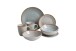 Geschirr-Set >Como< (16-tlg.) in hell und dunkelgrau, Steingut - 26,4cm (D)