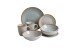 Geschirr-Set >Como< (16-tlg.) in hell und dunkelgrau, Steingut - 26,4cm (D)