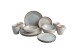 Geschirr-Set >Como< (16-tlg.) in hell und dunkelgrau, Steingut - 26,4cm (D)