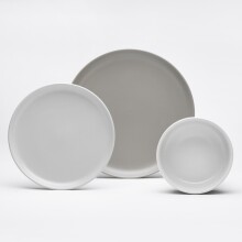 Geschirr-Set >Stockholm< (16-tlg.) in sand und taupe, Steingut - 25cm (D)