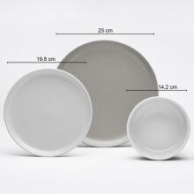 Geschirr-Set >Stockholm< (16-tlg.) in sand und taupe, Steingut - 25cm (D)