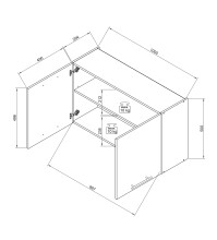 EDDY Moderner Hängeschrank Küche in Weiß matt - Geräumiger Küchenschrank mit viel Stauraum - 100 x 50 x 31 cm (B/H/T)