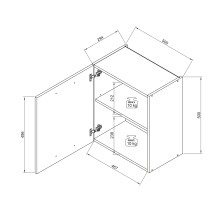 EDDY Moderner Hängeschrank Küche in Weiß matt - Geräumiger Küchenschrank mit viel Stauraum - 50 x 50 x 31 cm (B/H/T)