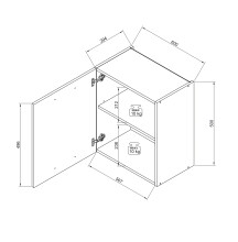 EDDY Moderner Hängeschrank Küche in Weiß matt - Geräumiger Küchenschrank mit viel Stauraum - 60 x 50 x 31 cm (B/H/T)