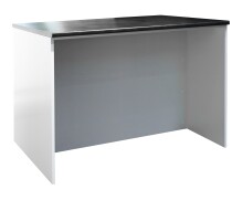 EDDY Moderne Kücheninsel mit Arbeitsplatte freistehend in Weiß matt, Metallic Grau - Geräumige Kochinsel mit viel Stauraum - 124 x 90 x 90 cm (B/H/T)