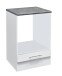 EDDY Moderner Herdumbauschrank in Weiß matt, Metallic Grau - Geräumiger Küchenschrank mit viel Stauraum - 60 x 90 x 60 cm (B/H/T)