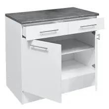 EDDY Moderner Küchenunterschrank in Weiß matt,...