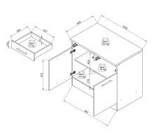 EDDY Moderner Küchenunterschrank in Weiß matt, Metallic Grau - Geräumiger Unterschrank Küche mit viel Stauraum - 100 x 90 x 60 cm (B/H/T)