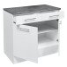 EDDY Moderner Küchenunterschrank in Weiß matt, Metallic Grau - Geräumiger Unterschrank Küche mit viel Stauraum - 100 x 90 x 60 cm (B/H/T)