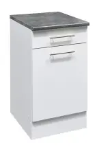 EDDY Moderner Küchenunterschrank in Weiß matt,...