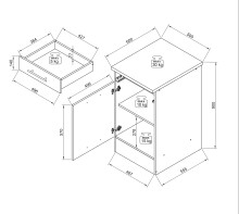 EDDY Moderner Küchenunterschrank in Weiß matt, Metallic Grau - Geräumiger Unterschrank Küche mit viel Stauraum - 50 x 90 x 60 cm (B/H/T)